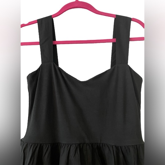 J Crew Sweetheart Mixy Tank Dress with Poplin Skirt A-Line Flowy Size S Black - Picture 5 of 10
